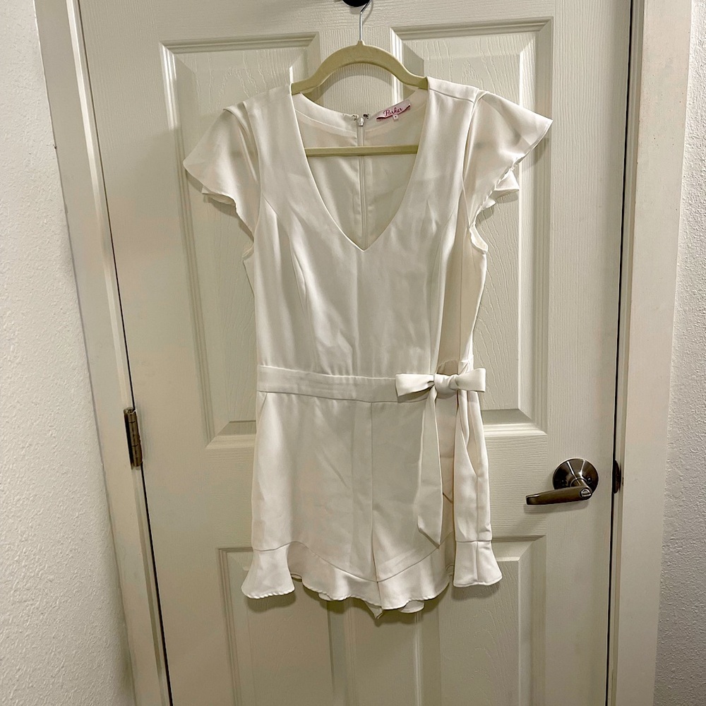Parker Catherine Crepe Romper Side-Tie Size 4
